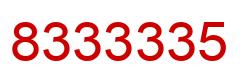 Number 8333335 red image