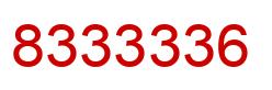 Number 8333336 red image
