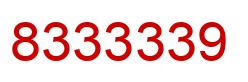 Number 8333339 red image