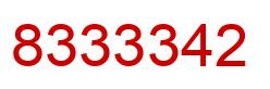 Number 8333342 red image