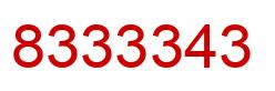 Number 8333343 red image
