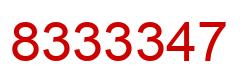 Number 8333347 red image