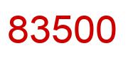 Number 83500 red image