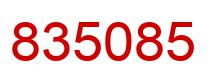 Number 835085 red image