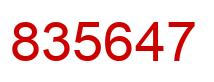 Number 835647 red image