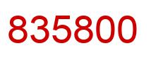 Number 835800 red image
