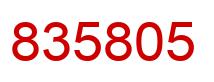Number 835805 red image