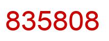 Number 835808 red image