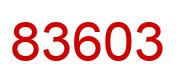 Number 83603 red image