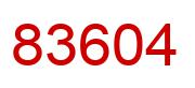 Number 83604 red image