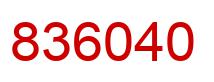 Number 836040 red image