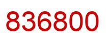Number 836800 red image