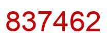 Number 837462 red image