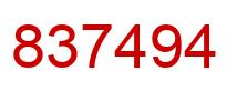 Number 837494 red image
