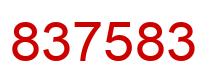 Number 837583 red image