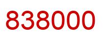Number 838000 red image