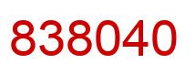 Number 838040 red image