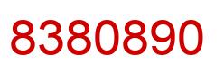 Number 8380890 red image