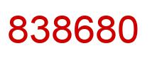 Number 838680 red image
