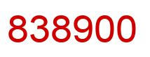 Number 838900 red image