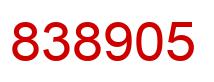 Number 838905 red image