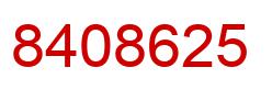 Number 8408625 red image