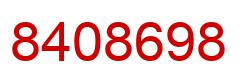 Number 8408698 red image