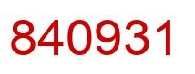 Number 840931 red image
