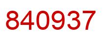 Number 840937 red image