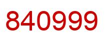 Number 840999 red image