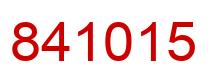 Number 841015 red image