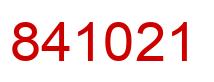 Number 841021 red image