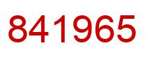 Number 841965 red image