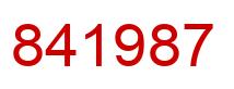 Number 841987 red image