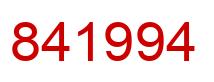 Number 841994 red image