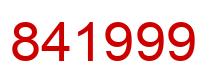 Number 841999 red image