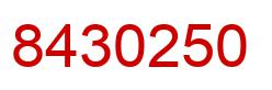 Number 8430250 red image