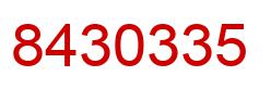 Number 8430335 red image
