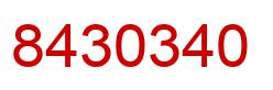 Number 8430340 red image