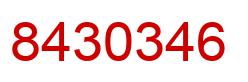 Number 8430346 red image
