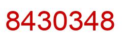 Number 8430348 red image