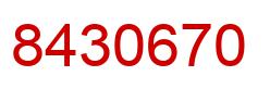 Number 8430670 red image