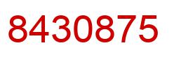 Number 8430875 red image