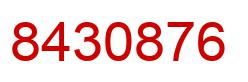 Number 8430876 red image