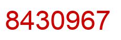 Number 8430967 red image