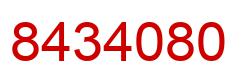 Number 8434080 red image