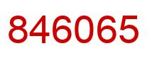 Number 846065 red image