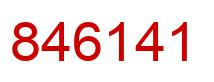 Number 846141 red image