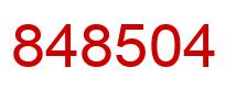 Number 848504 red image