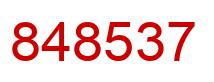 Number 848537 red image